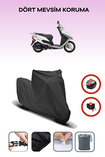 Breen Black "Honda Activa S" Motorcycle Tarpaulin, Back Bag and Lock Do Not Match