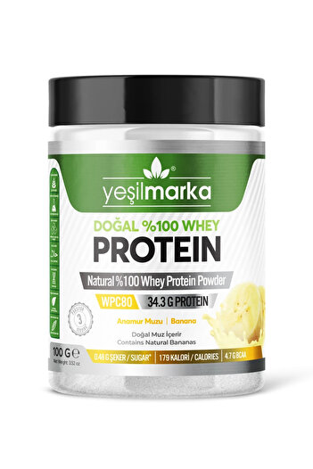 yeşilmarka Anamur Muzu Natural Whey Protein Powder - 100 g