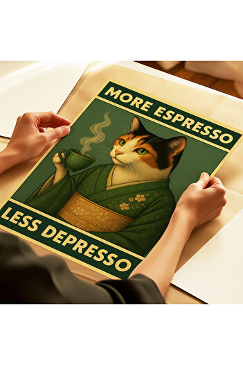 ARTHOUSECOLLECTIVE More Espresso Less Depresso - Frameless Poster in Table Dimensions