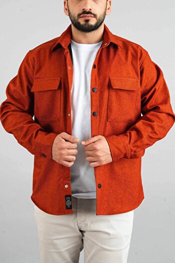bombe Men's Indigo Seasonal Casual Inside Scuba Coated Sports Cut Coat Snap Jacket Shirt