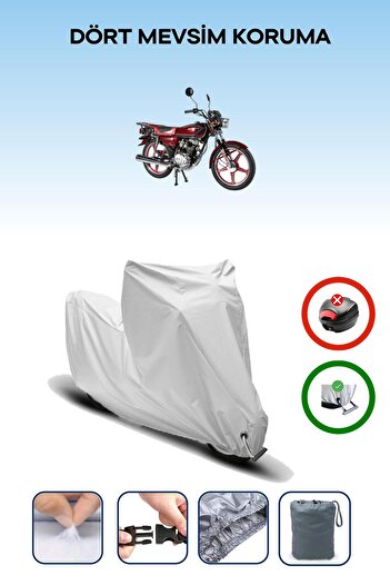 Breen Gray, Arora Cg 50, Motorcycle Tarpaulin, Lock Compatible, Rear Bag Not Compatible