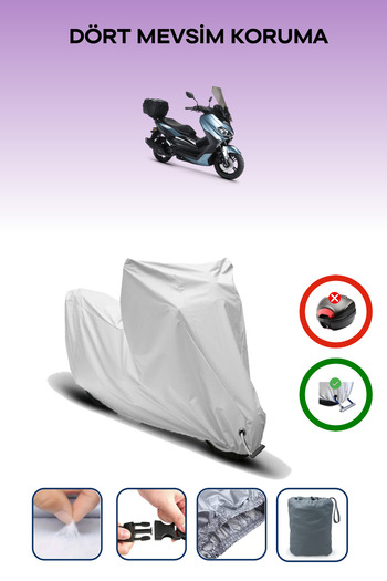 Breen Gray, Rks Grace 202 Pro, Motorcycle Tarpaulin, Lock Compatible, Rear Bag Incompatible