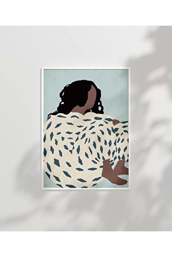 VOGLOO Frameless Poster Cuddle with Blue Textures