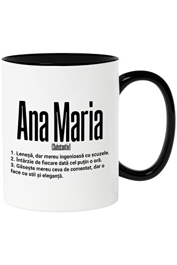 StoryGift Romania Mug With Name Ana Maria, and Funny Message, Lazy, Always Has Something to Comment, Gases, With, STG