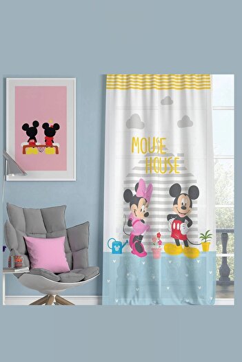 Taç Minnie And Mickey Bebek Pike Takımı + Fon Perde + Yastık Kılıfı