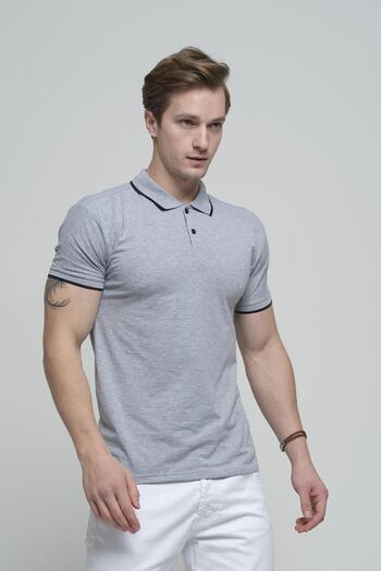 Oksit Colton Collar Lycra Slim Fit Men's Polo Collar Tshirt