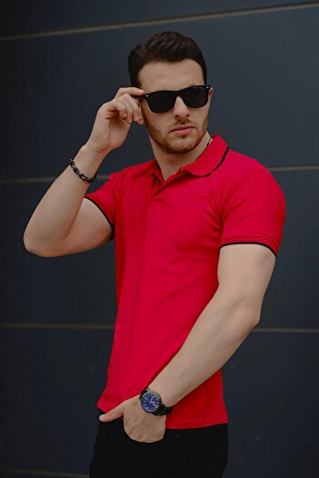 Oksit Colton Collar Lycra Slim Fit Men's Polo Collar Tshirt
