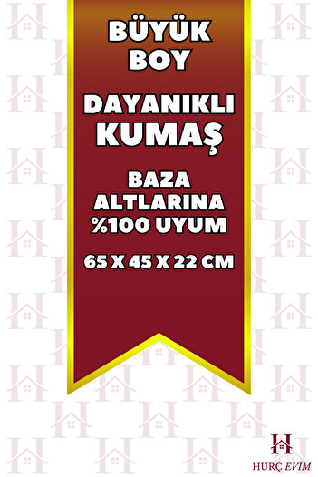 HURCEVİM Çizgili Fermuarlı Hurç 65x45x22 cm - Büyük Boy Ekstra Dayanıklı Baza Altı Saklama Hurcu