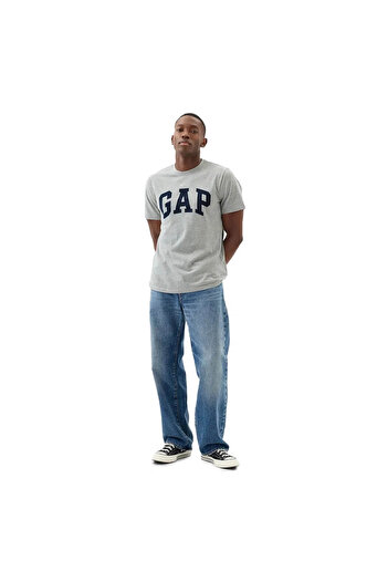 GAP V-Everyday Soft Basıc Logo Сірий Чоловічий Футболка 856659000
