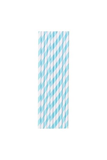 Flippy Set 25 Straws, Flippy, Paper, 20 cm, Striped Model, White/Blue