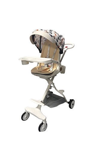 Flippy 3in1 Sport Stroller, 6-36 Months, 360 Wheels, Sun Canopy, 32x63x95cm, Cream Jungle Pattern