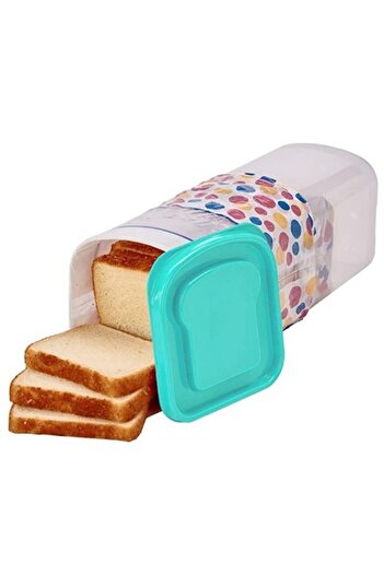 Flippy Bread Storage Box Flippy, Plastic, 34 x 13 cm, Green Lid