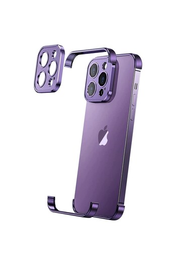 Apple Metallic Edgeless Case Compatible with iPhone 16 Plus, Flippy, Corner and Camera Protection, Aluminu