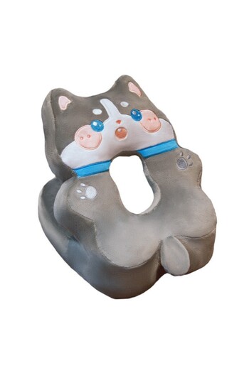 Flippy Foam Pillow, Husky Model, Washable, Cotton Filling, Ergonomic Design, Grey