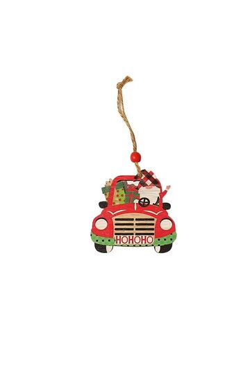 Flippy Wooden Christmas Decoration, Flippy, String for Hanging on the Tree, 8x8x0.4 cm, Multicolor