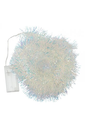 Teo Christmas tinsel with LED, Multicolor, simple, 2 m x 5 cm, PVC, String, Artificial,