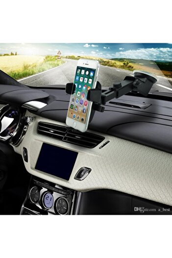 Bibilel Car Phone Holder, 2nd A1 Telescopic with Suction Cup Black
