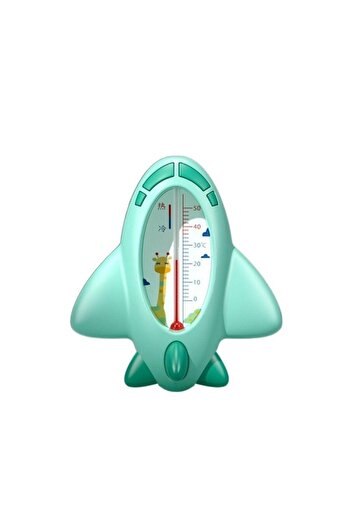 Flippy Bath Thermometer, Flippy, Floating, Waterproof, Multifunctional, Airplane Model, 11x10x4 cm, Green