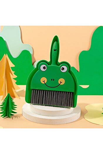 Flippy Mini Broom, Dustpan, Flippy, Household Use, Frog Model, 23 x 18 cm, Green