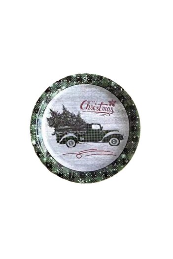 Flippy Set 10 Disposable Plates, Flippy, 23 cm, Christmas Car Model, Multicolor