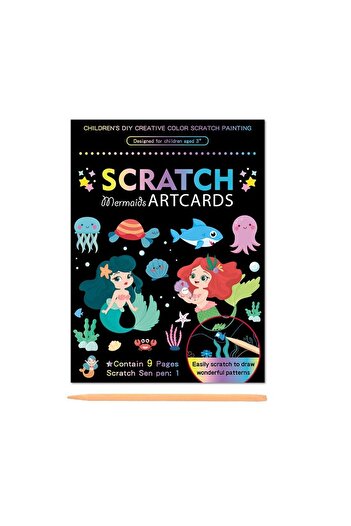 Flippy Set 9 Scratch ArtCards, Flippy, +3 Years, Sirens Model, Multicolor