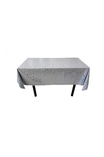 Flippy Tablecloth, Flippy, Foil, Gold Stars Print, Waterproof, 137 x 274 cm, White