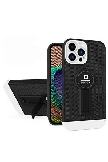 Flippy Armor Design Case with Stand for Apple iPhone 14 Pro Max Black/White, Magnetic Car Mount, Anti-Shock