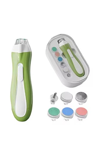 Tim Electric Nail File, Flippy, for Children and Babies, ABS, 6 Accessories, LED Light, 9.5 x 6 x 17 cm,