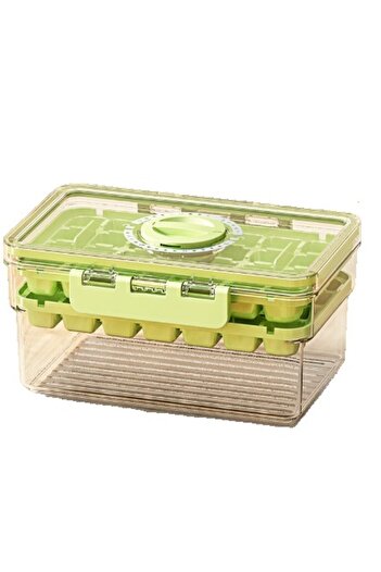 Flippy Ice Tray, Flippy, Two Layers, Leakproof Closure, PP+PET, 19 x 12 x 9.5 cm, Green