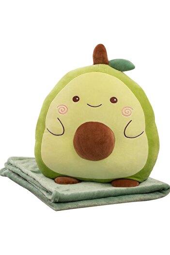 Flippy Blanket for Bed or Sofa, Flippy, Avocado Toy, Storage Space Blanket, Microfiber, 1x1.7 m, Green