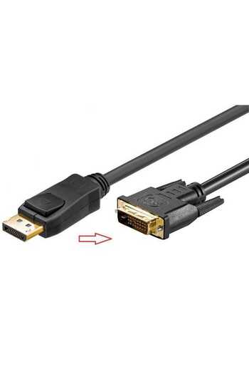OEM DisplayPort - DVI-D 24+1 FULL HD 1080p cable 1.8m gold-plated contacts black