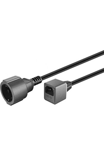 goobay Extension cable Schuko female to male IEC C14 1.5m 10A copper 3x1mm black 55528