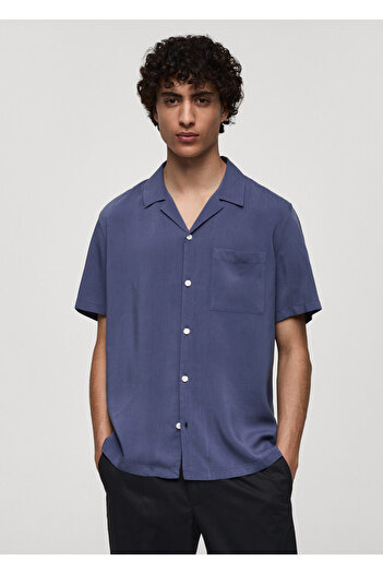 MANGO Woman Blue Men's Shirt 77062545
