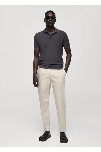 MANGO Woman Beige Men's Trousers 77010571
