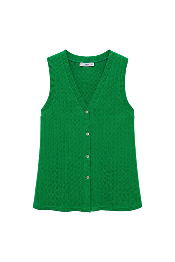 MANGO Green Women's Vest 77072005