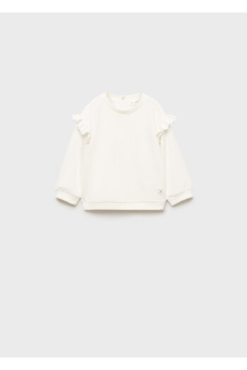 MANGO Unisex Baby Off-White φούτερ