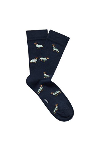 MANGO Navy Blue Men's Socks 77044444