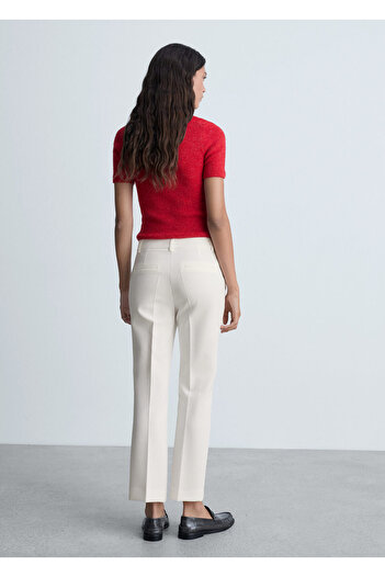 MANGO White Women's Pants 77090642