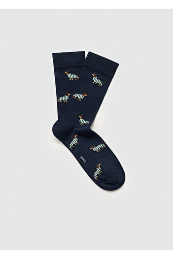 MANGO Navy Blue Men's Socks 77044444