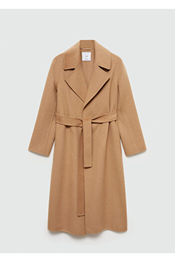 MANGO Dark Camel Women's Coat 77005645