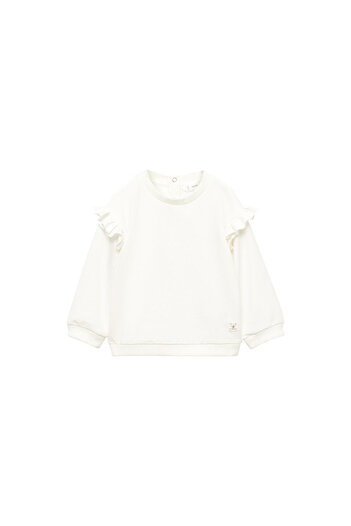 MANGO Unisex Baby Off-White φούτερ