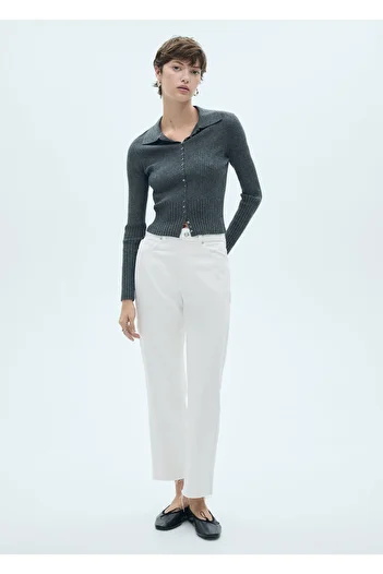 MANGO Woman White Women's Jeans 77050588
