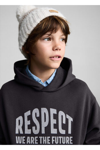 MANGO Woman Boy's Charcoal Sweatshirt