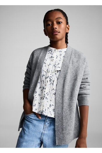 MANGO Woman Metal Gray Girl's Cardigan 77077931