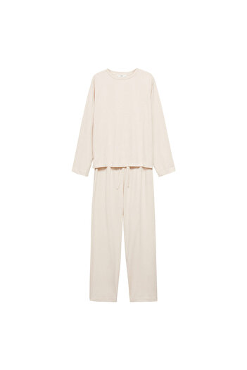 MANGO Beige Women's Pajama Bottoms 87082888