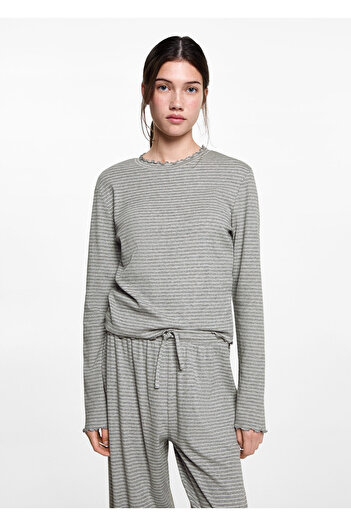 MANGO Woman Metal Gray Girl's Pajama Bottoms 77096731