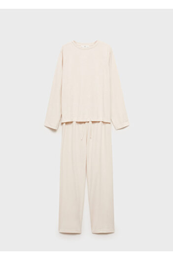 MANGO Beige Women's Pajama Bottoms 87082888