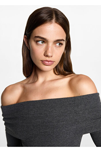 MANGO Woman Gri Kız Çocuk Elbise 77094053