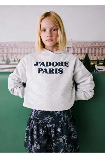 MANGO Woman Light Gray Girl's Sweatshirt 77033291