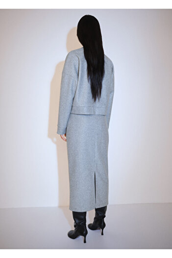 MANGO Woman Gri Kadın Etek 77097685